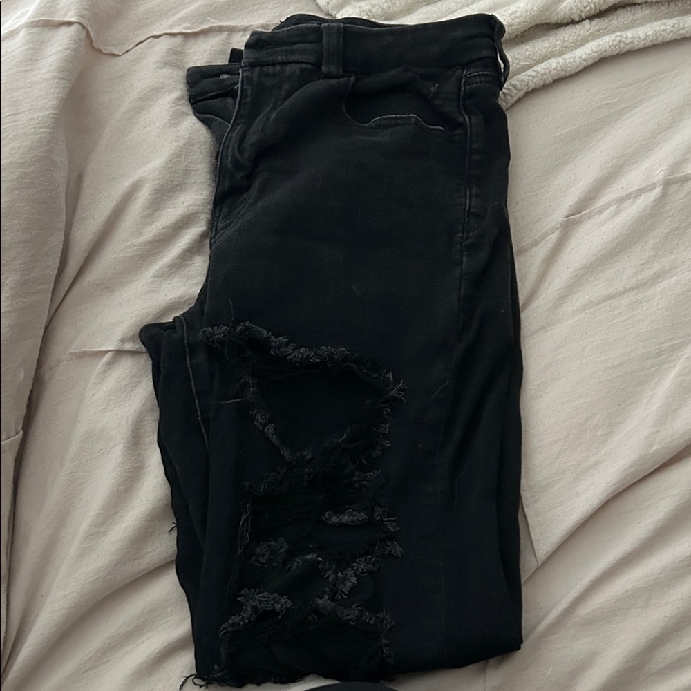 American Eagle Outfitters Distressed Black Skinny Jeans